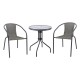Ε240,14W BALENO-W Set Κήπου - Βεράντας: Τραπέζι + 2 Πολυθρόνες Μέταλλο Ανθρακί, Wicker Mixed Grey