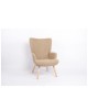 14770086 Πολυθρόνα ArteLibre LIRA Μπεζ Ύφασμα Κοτλέ/Ξύλο 94.5x64x70.5cm Μπεζ