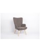 14770087 Πολυθρόνα ArteLibre LIRA Γκρι Ύφασμα Κοτλέ/Ξύλο 94.5x64x70.5cm Γκρι