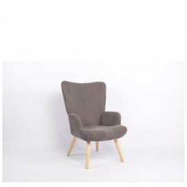 14770087 Πολυθρόνα ArteLibre LIRA Γκρι Ύφασμα Κοτλέ/Ξύλο 94.5x64x70.5cm Γκρι