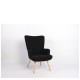 14770088 Πολυθρόνα ArteLibre LIRA Μαύρο Ύφασμα Κοτλέ/Ξύλο 94.5x64x70.5cm Μαύρο