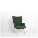 14770089 Πολυθρόνα ArteLibre LIRA Πράσινο Ύφασμα Κοτλέ/Ξύλο 94.5x64x70.5cm Πράσινο