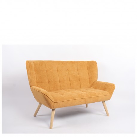14770092 Καναπές ArteLibre NESTO Μουσταρδί Ύφασμα/Ξύλο 86x126x78cm Πορτοκαλί/Μουσταρδί