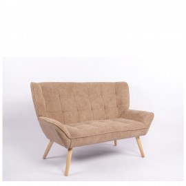 14770094 Καναπές ArteLibre NESTO Καφέ Ανοιχτό Ύφασμα/Ξύλο 86x126x78cm Καφέ