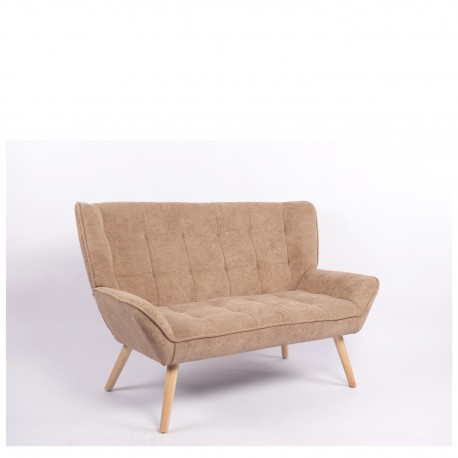 14770094 Καναπές ArteLibre NESTO Καφέ Ανοιχτό Ύφασμα/Ξύλο 86x126x78cm Καφέ