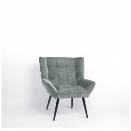 14770095 Πολυθρόνα ArteLibre TIVA Πράσινο Ύφασμα Σενίλ/Μέταλλο 84x78x77cm Πράσινο