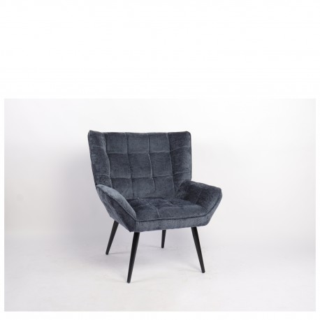 14770098 Πολυθρόνα ArteLibre TIVA Μπλε Ύφασμα Σενίλ/Μέταλλο 84x78x77cm Μπλε