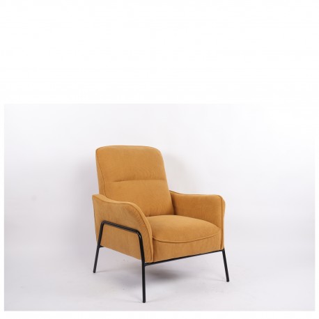 14770107 Πολυθρόνα ArteLibre ELAN Πορτοκαλί Ύφασμα Κοτλέ/Μέταλλο 94x77x82cm Πορτοκαλί