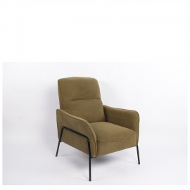14770109 Πολυθρόνα ArteLibre ELAN Πράσινο Ύφασμα Κοτλέ/Μέταλλο 94x77x82cm Πράσινο