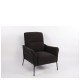 14770110 Πολυθρόνα ArteLibre ELAN Μαύρο Ύφασμα Κοτλέ/Μέταλλο 94x77x82cm Μαύρο