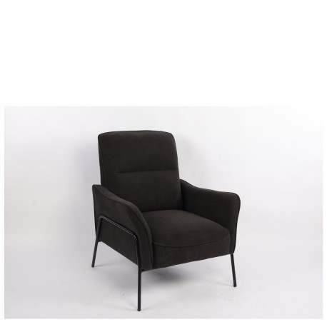 14770110 Πολυθρόνα ArteLibre ELAN Μαύρο Ύφασμα Κοτλέ/Μέταλλο 94x77x82cm Μαύρο