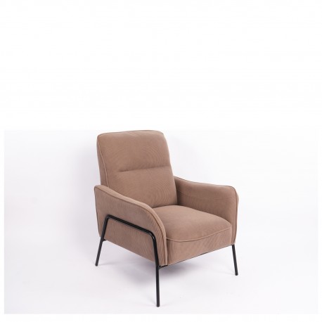 14770112 Πολυθρόνα ArteLibre ELAN Taupe Ύφασμα Κοτλέ/Μέταλλο 94x77x82cm Εκρού/Taupe