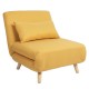 14770077 Πολυθρόνα Κρεβάτι ArteLibre VERA Κίτρινο Ύφασμα/Ξύλο 79x80x89cm Κίτρινο
