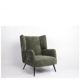 14770083 Πολυθρόνα ArteLibre NORA Πράσινο Ύφασμα/Μέταλλο 100x80x89cm Πράσινο