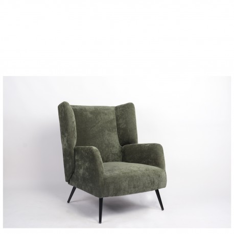 14770083 Πολυθρόνα ArteLibre NORA Πράσινο Ύφασμα/Μέταλλο 100x80x89cm Πράσινο