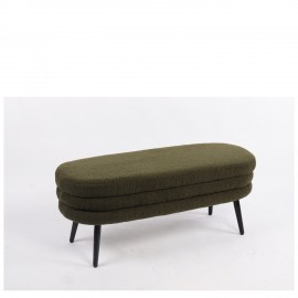 14770102 Παγκάκι Ottoman ArteLibre TONDO Πράσινο Ύφασμα Teddy/Μέταλλο 42x112x44cm Πράσινο