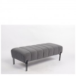 14770105 Παγκάκι Ottoman ArteLibre KUBO Γκρι Ύφασμα Teddy/Μέταλλο 40x116.5x50cm Γκρι