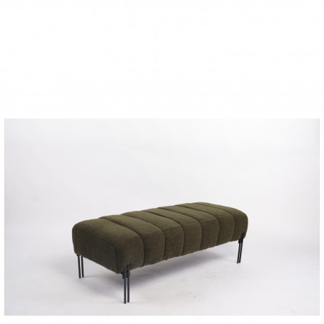 14770106 Παγκάκι Ottoman ArteLibre KUBO Πράσινο Ύφασμα Teddy/Μέταλλο 40x116.5x50cm Πράσινο