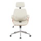 332-000019 Καρέκλα γραφείου διευθυντή Fetseno pakoworld μπεζ pu-βάση χρωμίου 53x56x113.5-123.5εκ