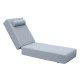 Ε2014,30 SUNLOUNGER Μαξιλάρι Ξαπλώστρας 20cm, Προσκέφαλο, Ύφασμα Water Repellent Γκρι, Φερμουάρ