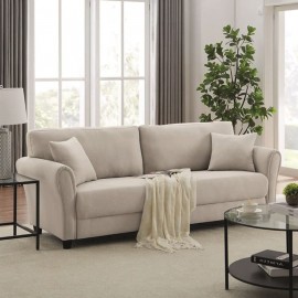 Ε9508,1 BRITAIN Καναπές 3-θέσιος Σαλονιού - Καθιστικού, Ύφασμα Μπεζ