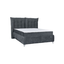 MM3054802 Κρεβάτι με ανακλινόμενο προσκέφαλο που γίνεται μαξιλάρι, αποθήκευση και σομιέ Asterix γκρι 160x200