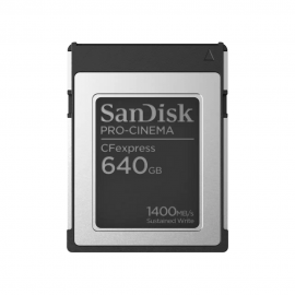 531635 SanDisk PRO-CINEMA CFexpress Type B Card 640GB, 1700MB/s Read, 1500MB/s Write, 1400MB/s min sustain