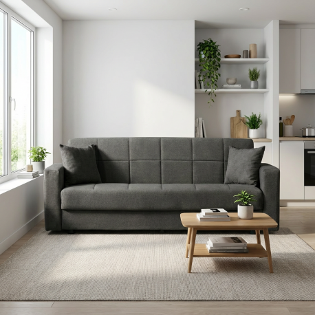 0012.MZ10AN Sebastian καναπές κρεβάτι με αποθηκευτικό χώρο 210x78εκ. Ανθρακί Ανθρακί Καναπές : 210x78εκ. Ύψος : 80εκ.
Κρεβάτι : 