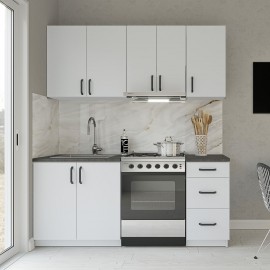 GR-SAMOSMODW Κουζίνα Samos Modest 5 Τεμαχίων Λευκό