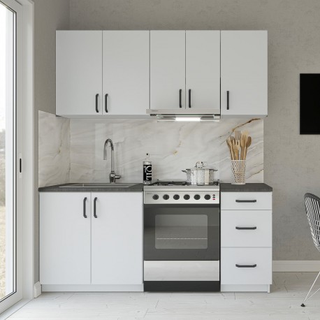 GR-SAMOSMODW Κουζίνα Samos Modest 5 Τεμαχίων Λευκό