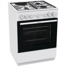 Gorenje GK6B43WD Κουζίνα 71lt με Εστίες Φυσικού Αερίου & Ρεύματος Π60εκ. Λευκή A