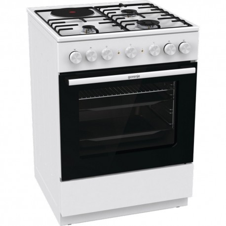 Gorenje GK6B43WD Κουζίνα 71lt με Εστίες Φυσικού Αερίου & Ρεύματος Π60εκ. Λευκή A