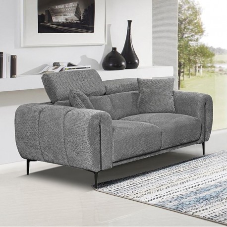Ε9509,22 SEVILLE Kαναπές 2Θέσιος Σαλονιού - Καθιστικού, Teddy Ύφασμα Σκούρο Γκρι