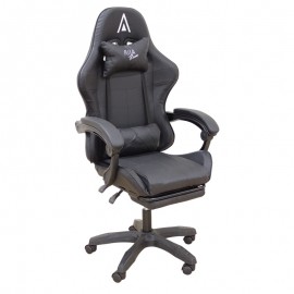 01-0810 A9950 ΜΑΥΡΟ PVC ΠΟΛΥΘΡΟΝΑ GAMING/ΜΕ ΥΠΟΠΟΔΙΟ 61Χ62Χ45-118/54-127εκ.