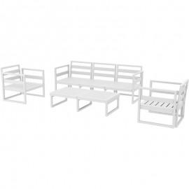 20-0449 MYKONOS SET 3ΘΕΣ.WHITE ΧΩΡΙΣ ΜΑΞ.(3ΘΕΣ.+2ΠΟΛ.+ΤΡΑΠ 130εκ.)