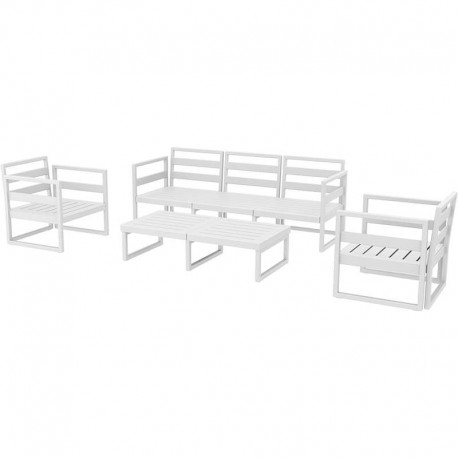 20-0449 MYKONOS SET 3ΘΕΣ.WHITE ΧΩΡΙΣ ΜΑΞ.(3ΘΕΣ.+2ΠΟΛ.+ΤΡΑΠ 130εκ.)