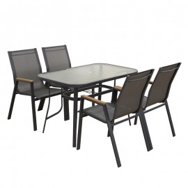 06-8085-1 SELBY SET ΤΡΑΠΕΖΑΡΙΑΣ 5ΤΜΧ ΑΝΘΡΑΚΙ 120Χ70εκ.