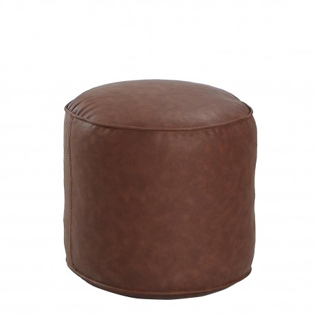 14870107 Πουφ ArteLibre HABIBAH Camel Δέρμα Φ45x35cm Καφέ/Camel