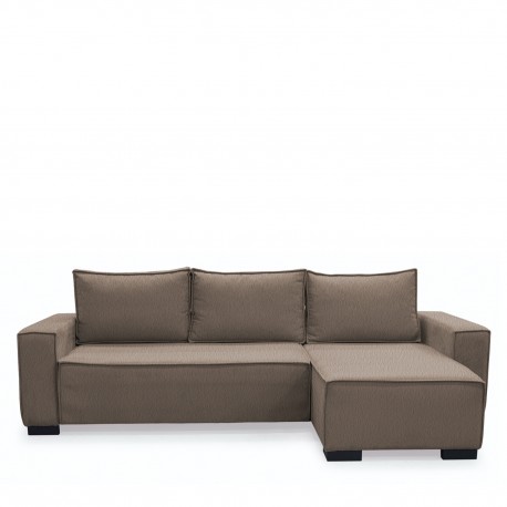 14210250 Καναπές Κρεβάτι Γωνιακός ArteLibre HARPER Αναστρέψιμος Taupe 271x160x94cm Καφέ/Taupe