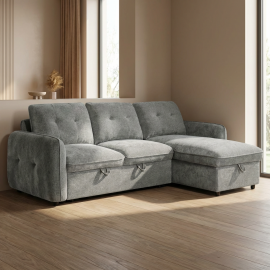 0011.HS10LG Marlon γωνιακός καναπές κρεβάτι με αποθηκευτικό χώρο 232x157x90εκ. Γκρι ανοιχτό με αναστρέψιμη γωνία  Γκρι Ανοιχτό 2