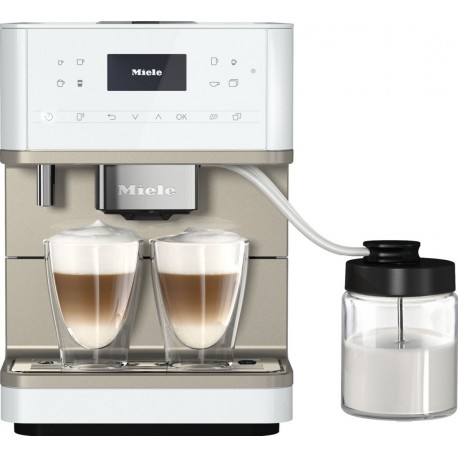 Miele CM 6360 Αυτόματη Μηχανή Espresso 1500W Πίεσης 15bar για Cappuccino με Μύλο Άλεσης White Lotus (11580960)