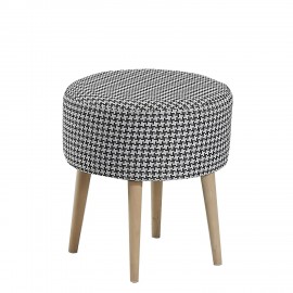 14870116 Σκαμπό ArteLibre ADA Houndstooth Ανθρακί Ύφασμα 40x43cm Μαύρο