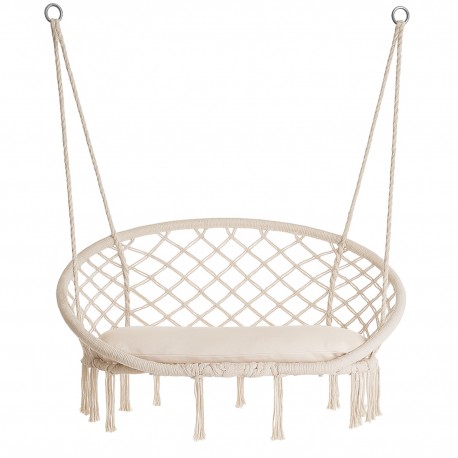 14660068 Κούνια ArteLibre Με Μαξιλάρι CORSICA Λευκό Polycotton/Μέταλλο 67x44cm Λευκό