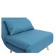 14770078 Πολυθρόνα Κρεβάτι ArteLibre VERA Μπλε Ύφασμα/Ξύλο 79x80x89cm Μπλε