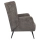 14770082 Πολυθρόνα ArteLibre NORA Γκρι Ύφασμα/Μέταλλο 100x80x89cm Γκρι