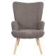 14770087 Πολυθρόνα ArteLibre LIRA Γκρι Ύφασμα Κοτλέ/Ξύλο 94.5x64x70.5cm Γκρι