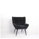 14770096 Πολυθρόνα ArteLibre TIVA Μαύρο Ύφασμα Σενίλ/Μέταλλο 84x78x77cm Μαύρο