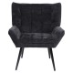 14770096 Πολυθρόνα ArteLibre TIVA Μαύρο Ύφασμα Σενίλ/Μέταλλο 84x78x77cm Μαύρο