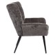 14770097 Πολυθρόνα ArteLibre TIVA Γκρι Σκούρο Ύφασμα Σενίλ/Μέταλλο 84x78x77cm Γκρι