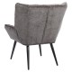 14770097 Πολυθρόνα ArteLibre TIVA Γκρι Σκούρο Ύφασμα Σενίλ/Μέταλλο 84x78x77cm Γκρι